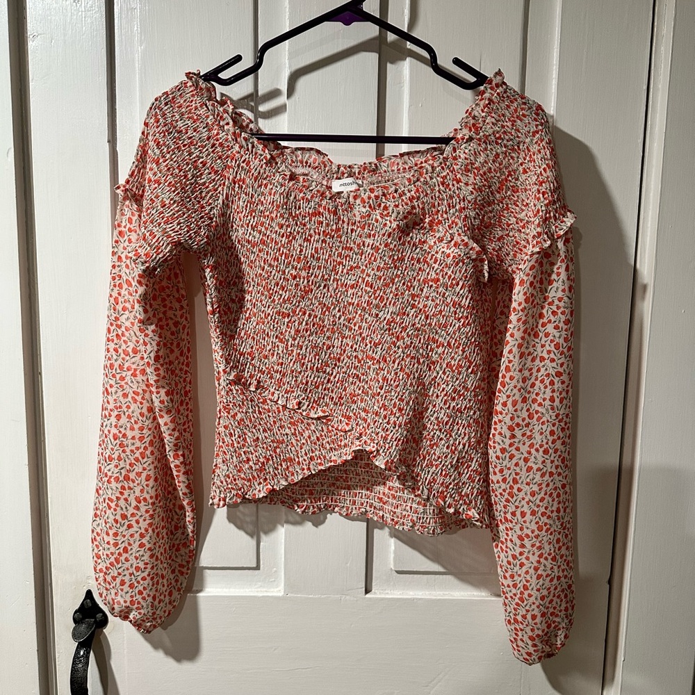 MITTOSHOP smocked crop top size small
